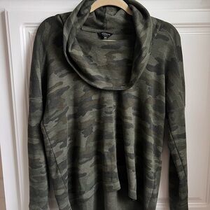 Lucky Brand Olive Camo Turtleneck Sweater